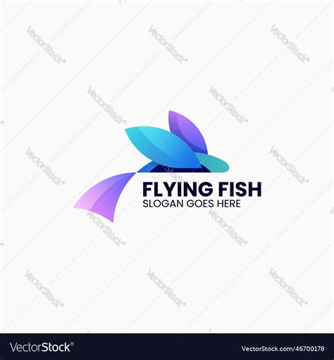 Logo flying fish gradient colorful style Vector Image