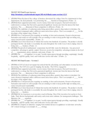 Mgmt 303 Final Exam Answers PDF