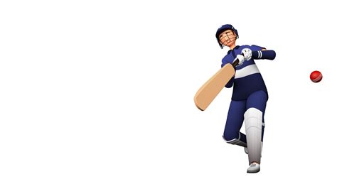 3d Render Cricket Batter Player Hitting Ball 23742451 Png