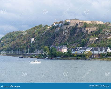 The City of Koblenz and the River Rhine Editorial Stock Image - Image ...