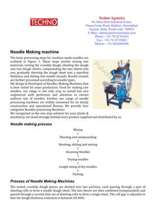 Noodles Making Machines Pdf