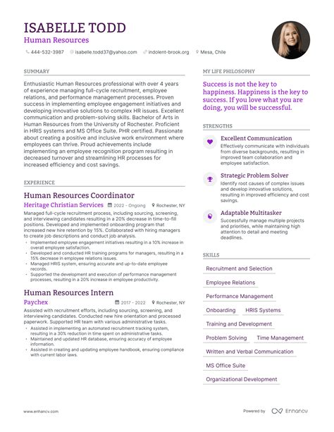 Resume Examples 2024 Human Resources Lexi Cecilia