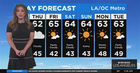 Alex Biston S Weather Forecast Dec 14 Cbs Los Angeles