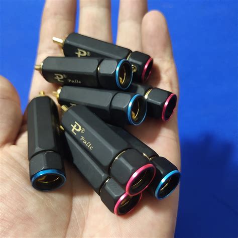 Pcs Hifi Palic High Quality Gold Plated Rca Plug Hi End Self Locking