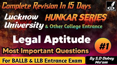 Legal Aptitude Important Questions Lucknow University Entrance Exam