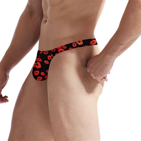 Sexy Men Ice Silk Underwear Bikini Thong Jockstrap Briefs Smooth Thin