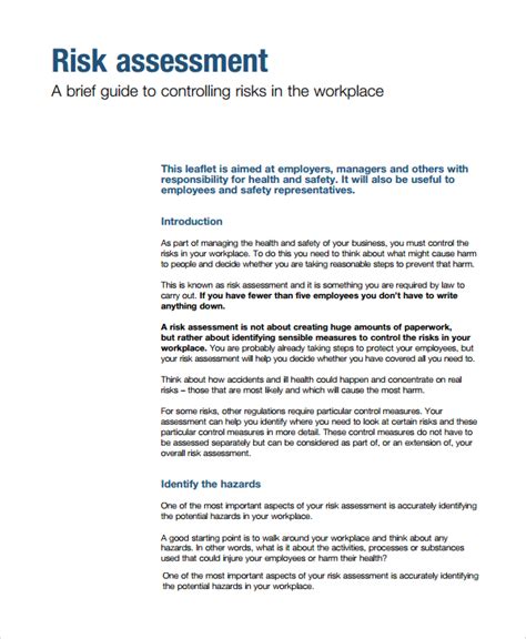 FREE 9 Sample Risk Assessment Report Templates In Google Docs Pages