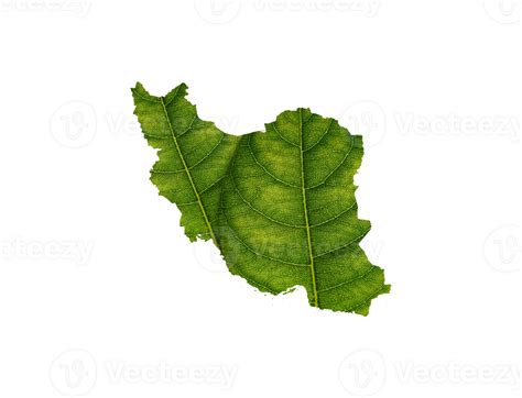 Iran Map Made Of Green Leaves Ecology Concept Png