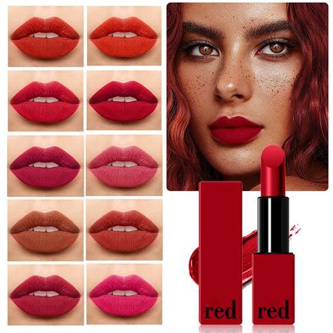 Red Lip Love Secret Lipstick Set Ten Color Red Gift Box Lipstick Lipstick Cosmetics Lasting Non ...