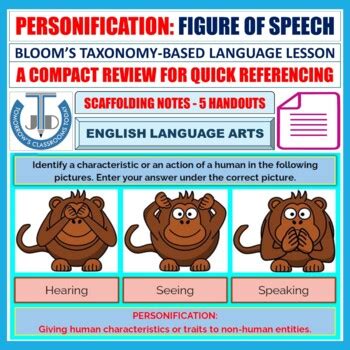 PERSONIFICATION FIGURE OF SPEECH HANDOUTS by JOHN DSOUZA | TpT