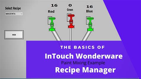 InTouch Wonderware Paint Mixer Recipe Manager Detailed Example