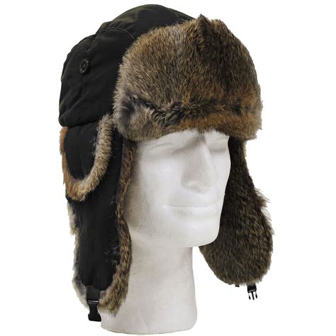 Russian Winter Trapper Hat Soviet Badge Faux Fur Ushanka Cossack Unisex