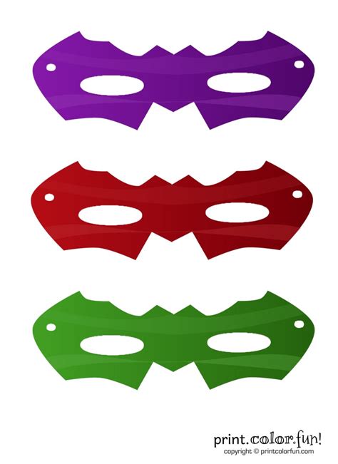 Colored eye masks set, at PrintColorFun.com