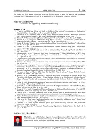 Sleep Apnea Identification Using HRV Features Of ECG Signals PDF