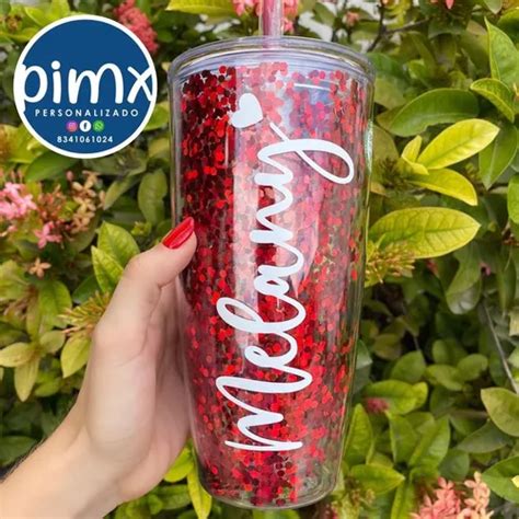 Paquete Vasos Glitter Personalizados Env O Gratis