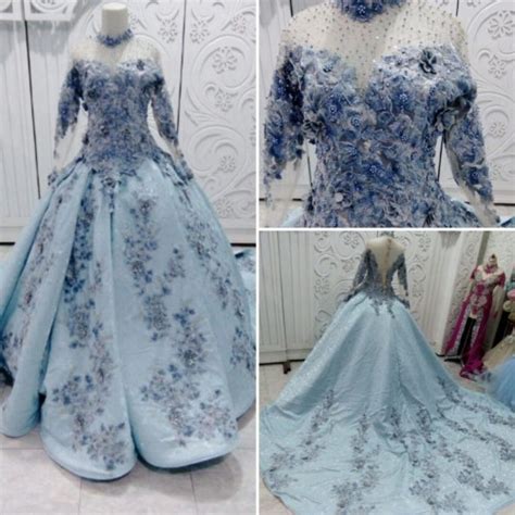 Baju Pengantin Baby Blue Gaun Warna Baby Blue Seperti Ini Tepat