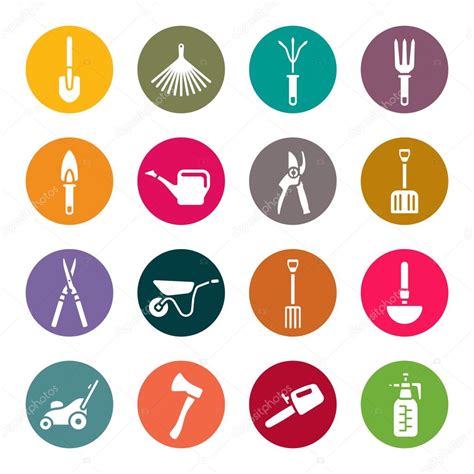 Gardening Tools Icons Set Stock Vector Image By Missbobbit