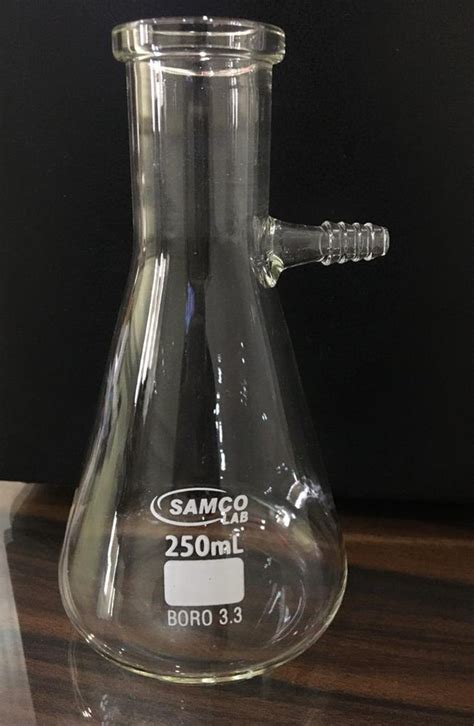 Samco Lab Borosilicate Glass 3 3 250ml Filtering Flask For Laboratory