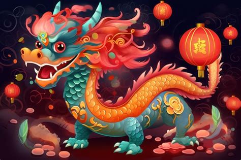 Premium Photo Illustration Of Traditional Chinese Dragon Ai Generated