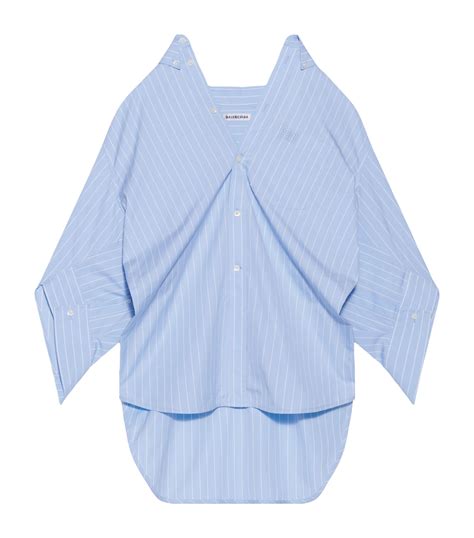 Womens Balenciaga Blue Pinstripe Swing Twisted Shirt Harrods Uk