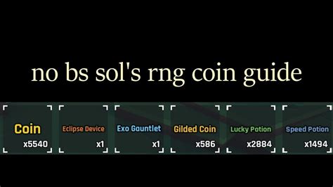 Sols Rng Coin Farming Guide Youtube