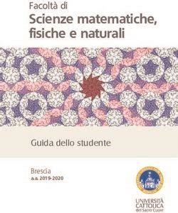 Scienze matematiche fisiche e naturali Facoltà di Guida dello