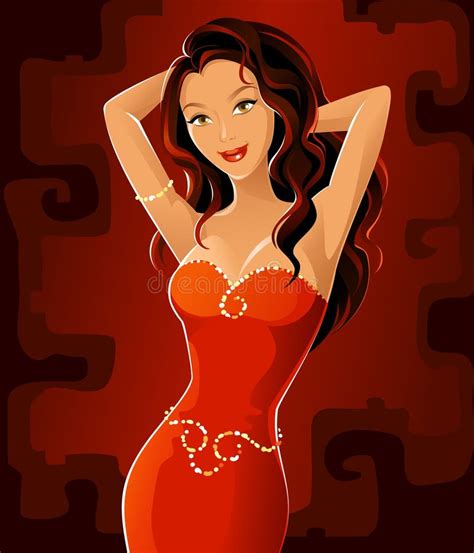 Red Stock Vector Illustration Of Glamour Portrait Party 65642116