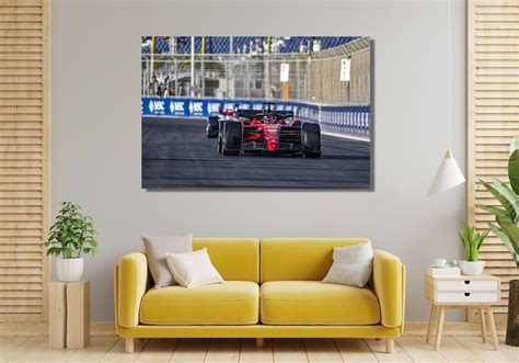 Charles Leclerc Formula Car Print Ferrari Canvas Wall Art Etsy