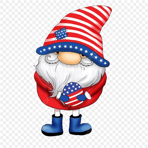 Cute Dwarf PNG Image Independence Day Flag Cartoon Gnome Cute Dwarf