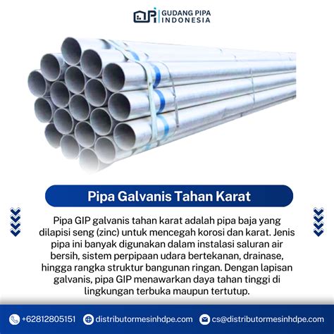 pipa gip galvanis tahan karat pipa besi  air udara