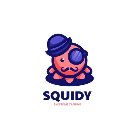 Ilustración del logotipo vectorial gafas de sol de un ojo squid simple