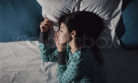 young sleeping lady image stock image colourbox