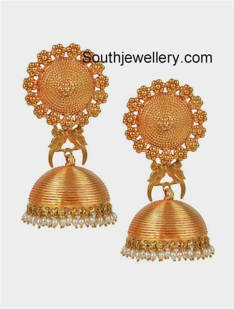 Pakshi Temple Rose Gold Jhumka Earrings Indian Jewellery Designs