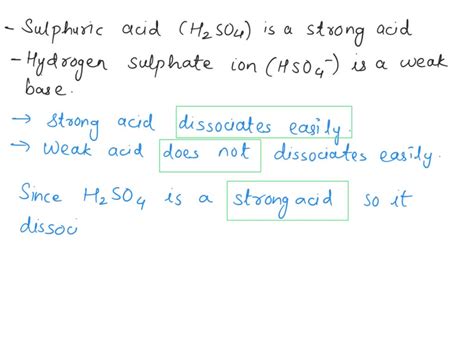 SOLVED: Sulfuric acid (H2SO4) is a strong acid for the ionization of ...