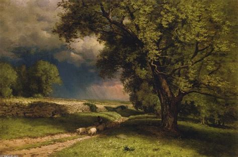 Grabados De Calidad Del Museo Paisaje Con Oveja De George Inness