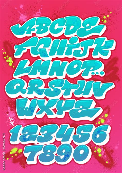 Cartoon vector font set in graffiti style. Letters illustration Stock ...