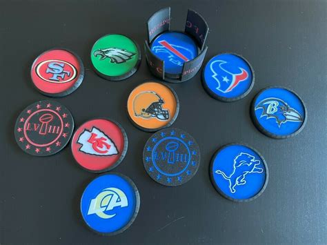 Free 3D File Coasters NFL Super Bowl LVIII Playoff Teams 3D Printer