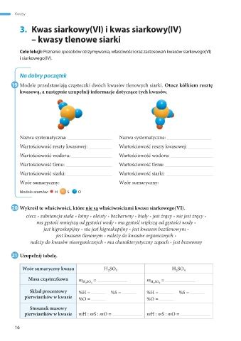 Page 1 Chemia Nowej Ery Klasa 8 Semestr 1 Kwas Siarkowy VI I Kwas