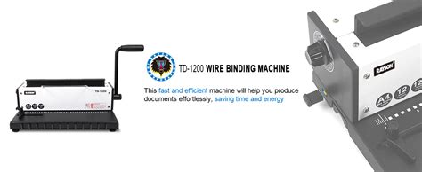 Rayson TD-1200 Wire Binder, 3:1 Pitch and 34 Hole Square Hole Wire-Loop ...