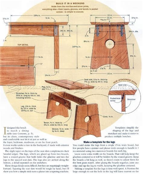 wood bench plans woodarchivist
