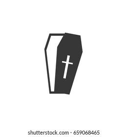 Vampire Coffin Flat Icon Halloween Illustration Stock Vector Royalty