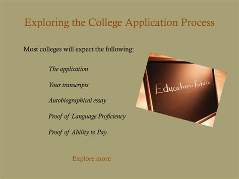 Ppt Exploring The College Application Process Powerpoint Presentation