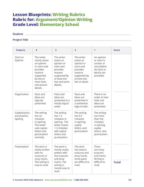 Pdf Lesson Blueprints Writing Rubrics Rubric For Argument S3