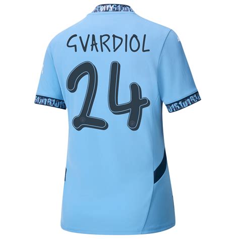 Women's Manchester City Home Jersey 2024/25 With GVARDIOL 24 Printing ...