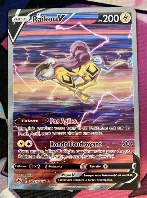 CARTE POKEMON RAIKOU V GG41 GG70 EB12 5 Zenith Supreme FR Neuf EUR 39