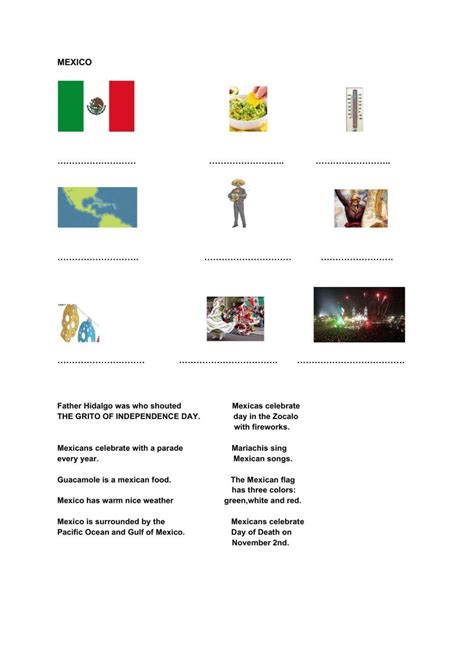 Mexican Independence Day Online Exercise Live Worksheets Worksheets