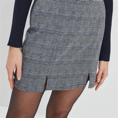 Jupe Droite Fendue Gris Femme La Halle