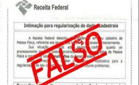 Receita Federal Alerta Para Envio De Falsas Intimações Pelos Correios