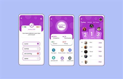 Quiz App UI Design by Rumi Aktar on Dribbble