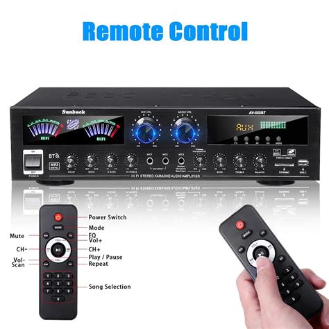 Усилитель домашнего кинотеатра SUNBUCK AV555BT, 4000 Вт, 5 каналов, 12 ...